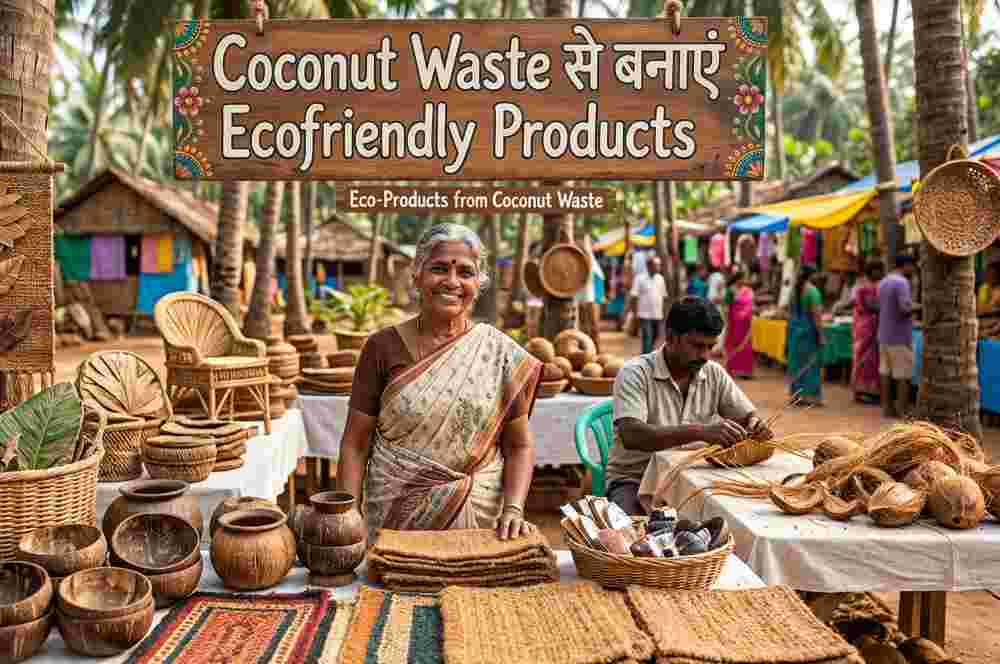 Coconut Waste से बनाएं Ecofriendly Products