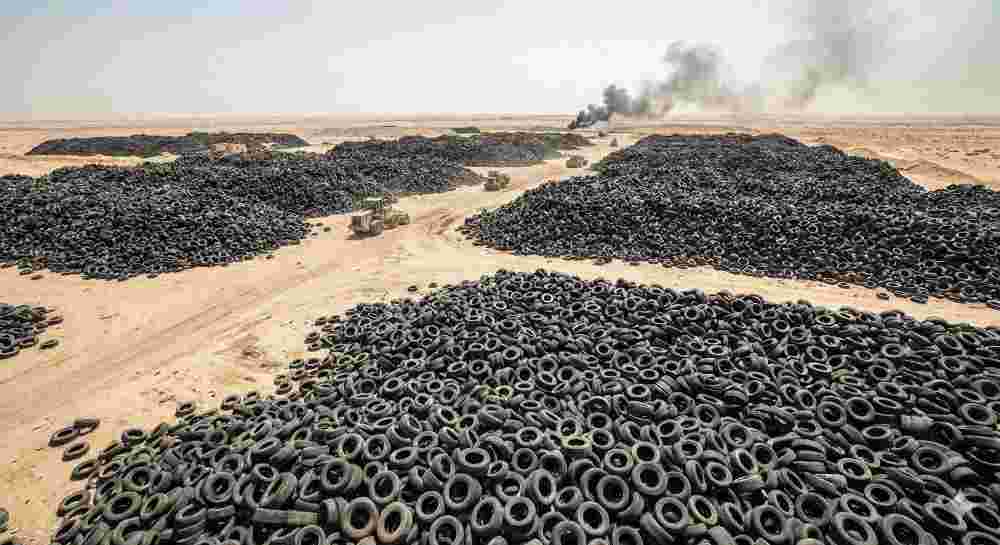 Kuwait’s largest tyre dumping graveyard