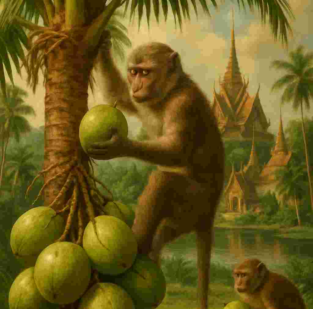 Monkey Coconut Harvestin