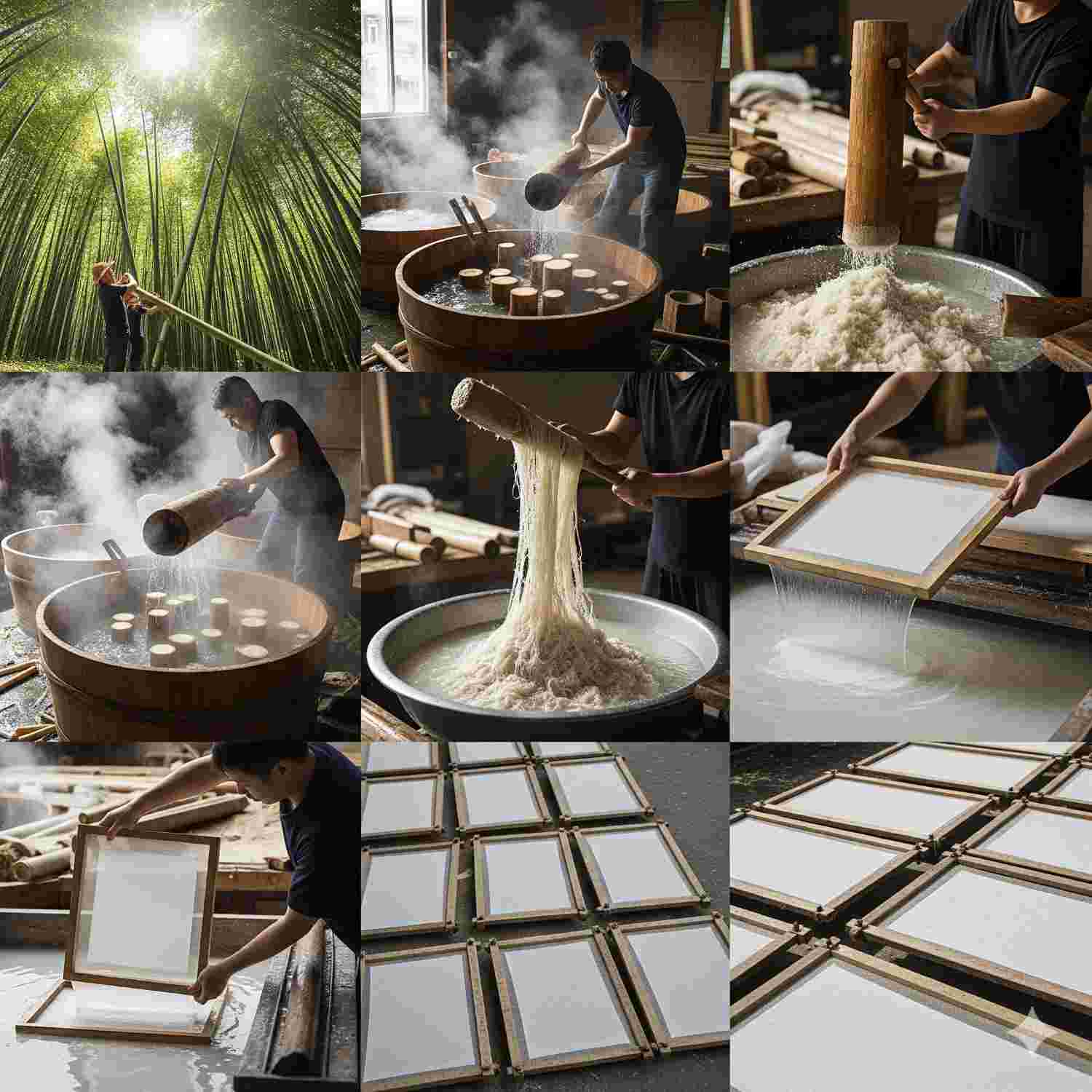 Bamboo to Paper Making Process