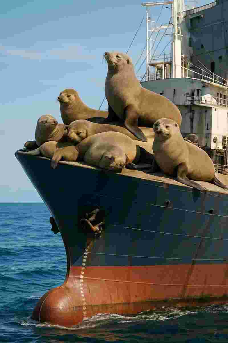 why-seals-sit-on-big-ship-bow-free-ride-safe-zone