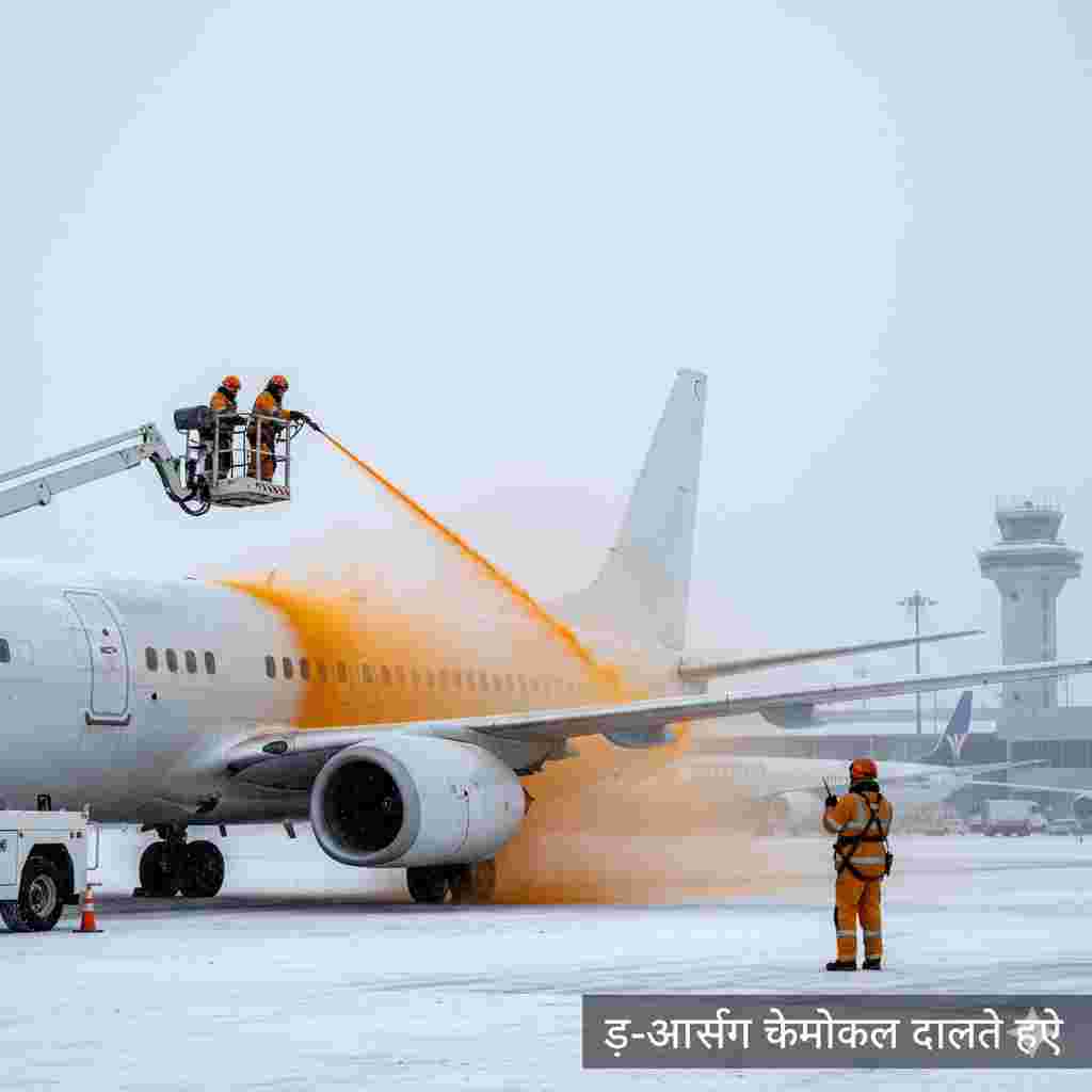 Aeroplane में Deicing Chemical