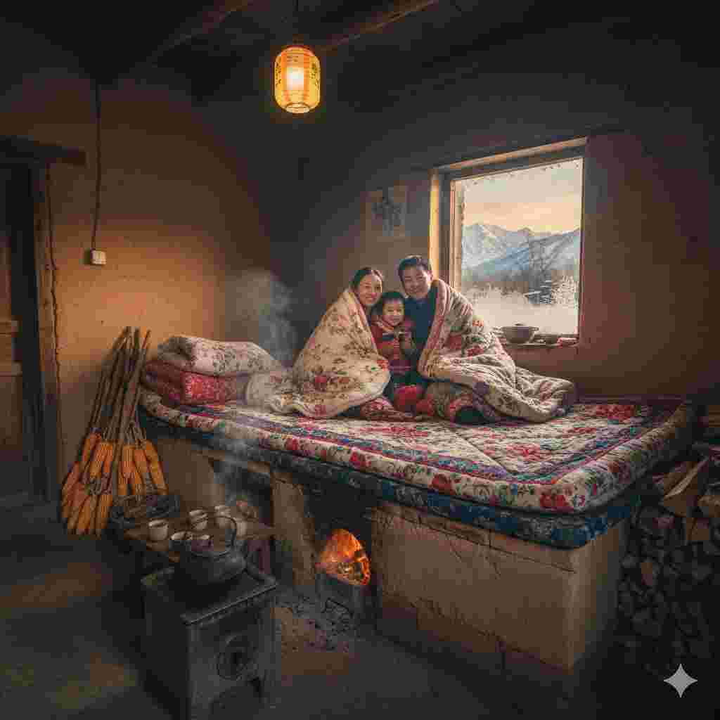 Chinese Kang Bed Heating in Winter