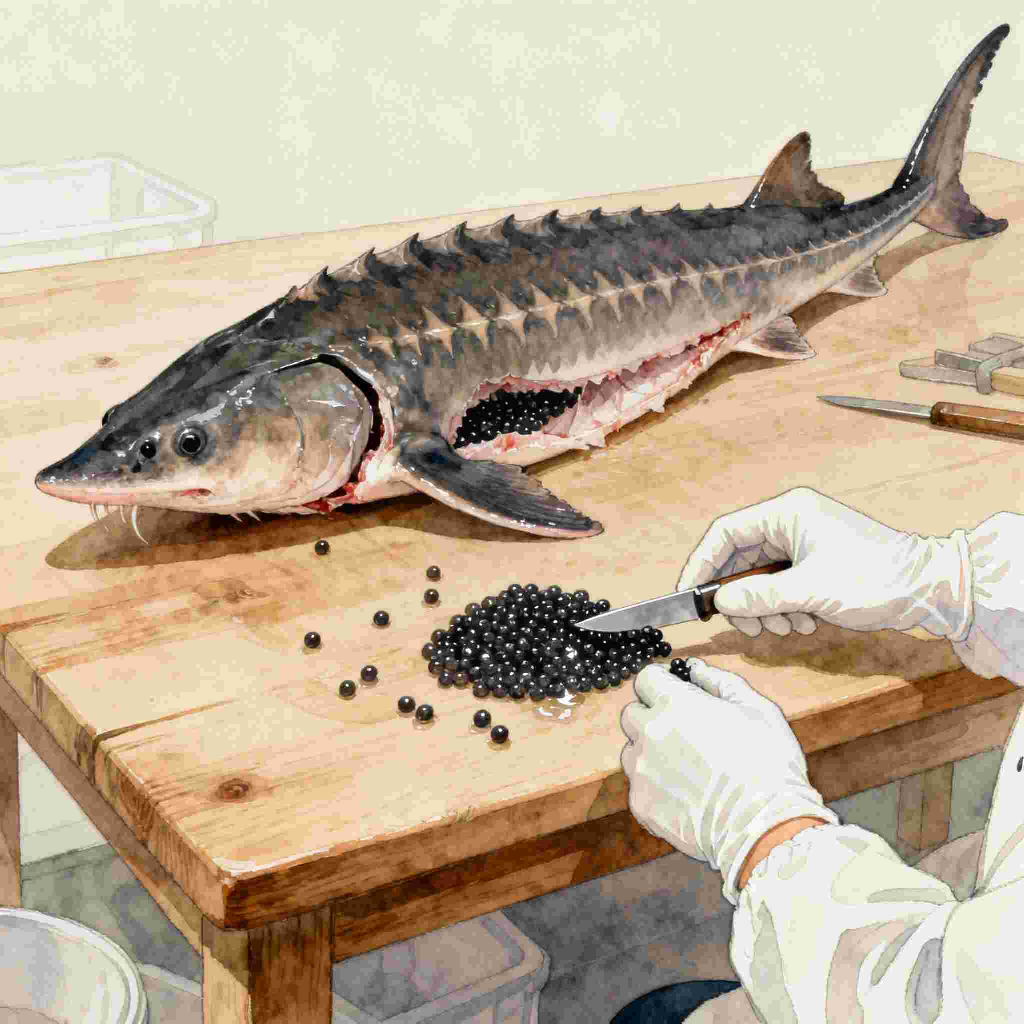 How Caviar Eggs Are Extracted