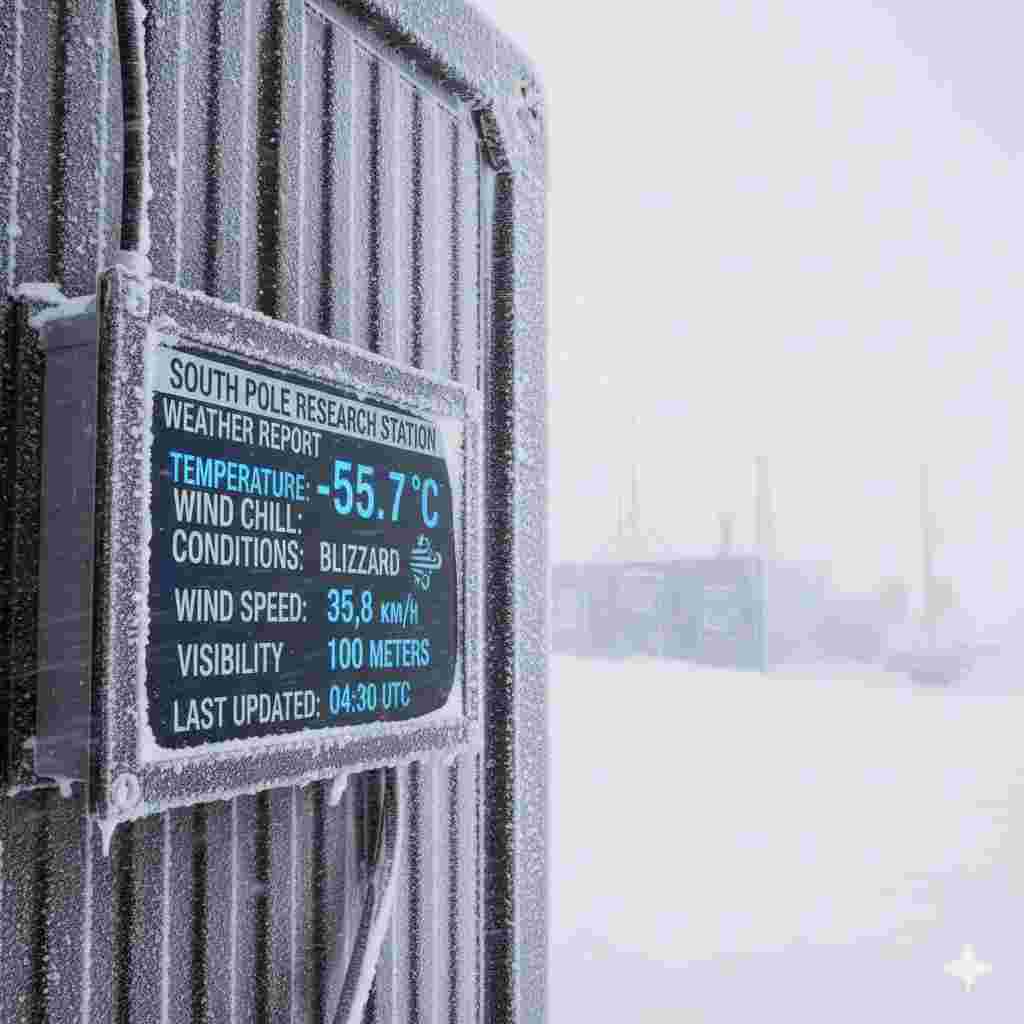 South Pole Research Station Weather Report