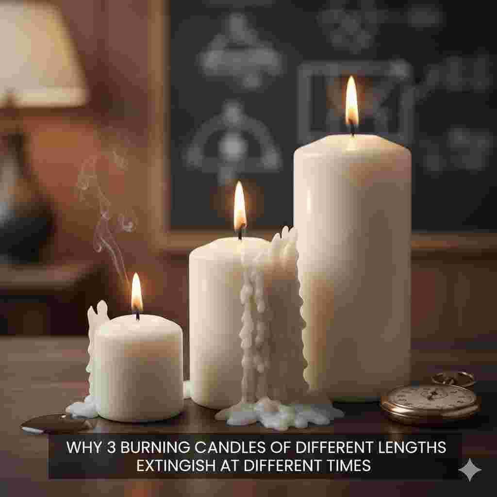 Why 3 Burning Candles of Different Lengths Extinguish at Different Times