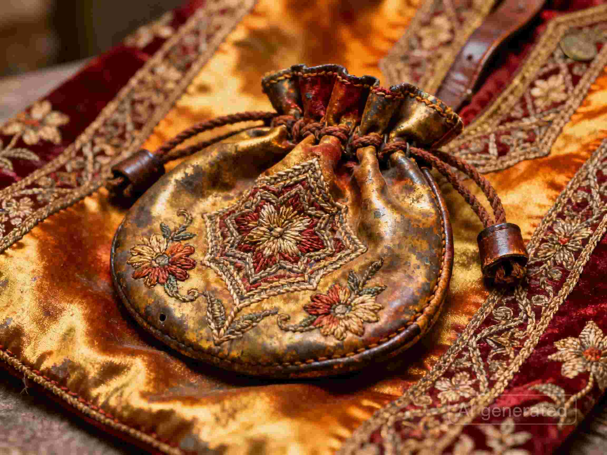 Ottoman Period Golden Hidden Coin Pouch