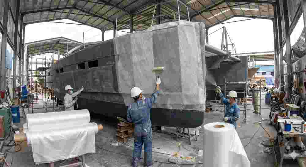 Shipbuilders Fiberglass Boat