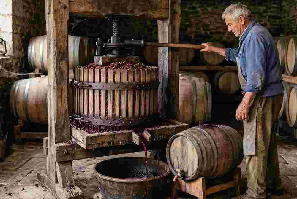 Old Wooden Wine Press Machine