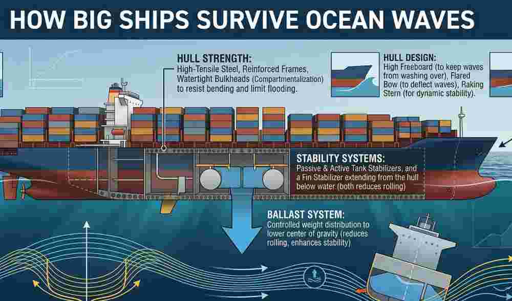 How Big Ships Survive Ocean Waves