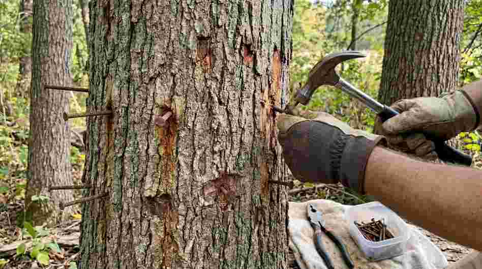 Removing Rusted Nails from Trees