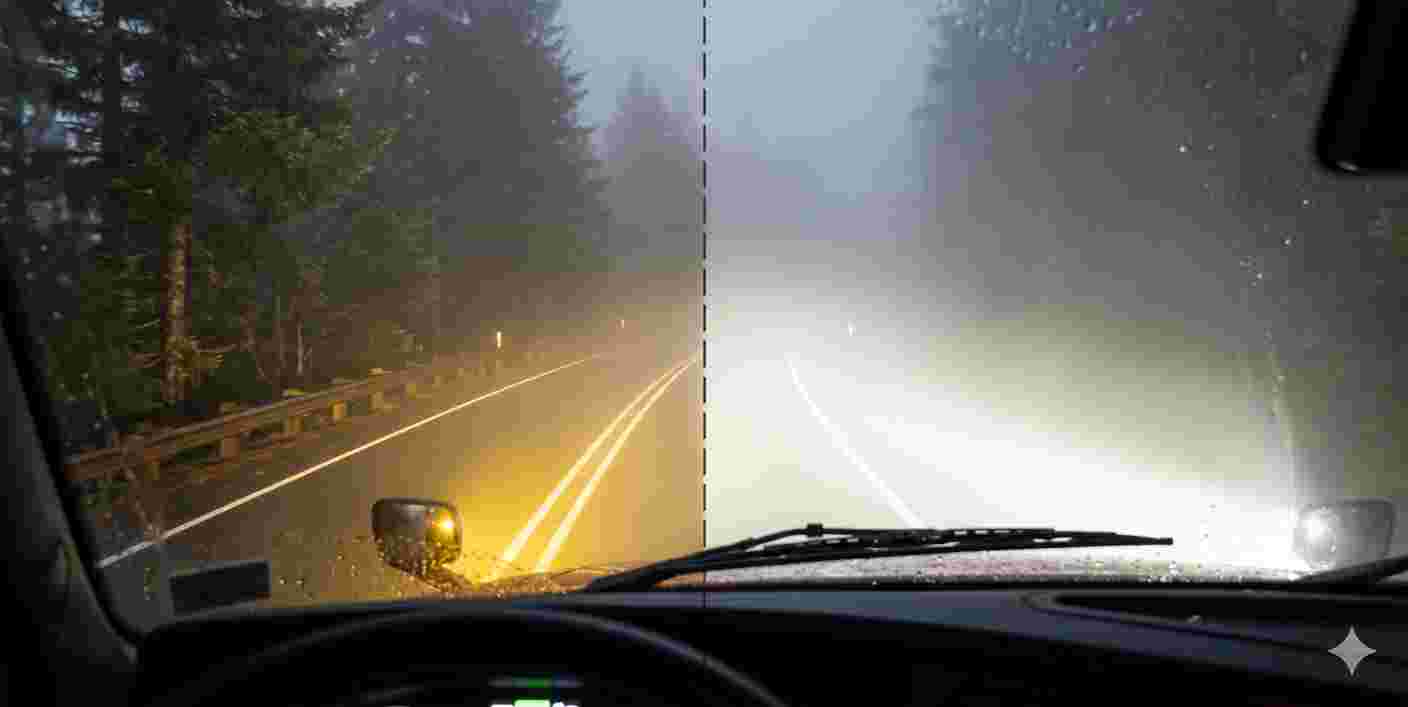 Amber Yellow Light vs White Light