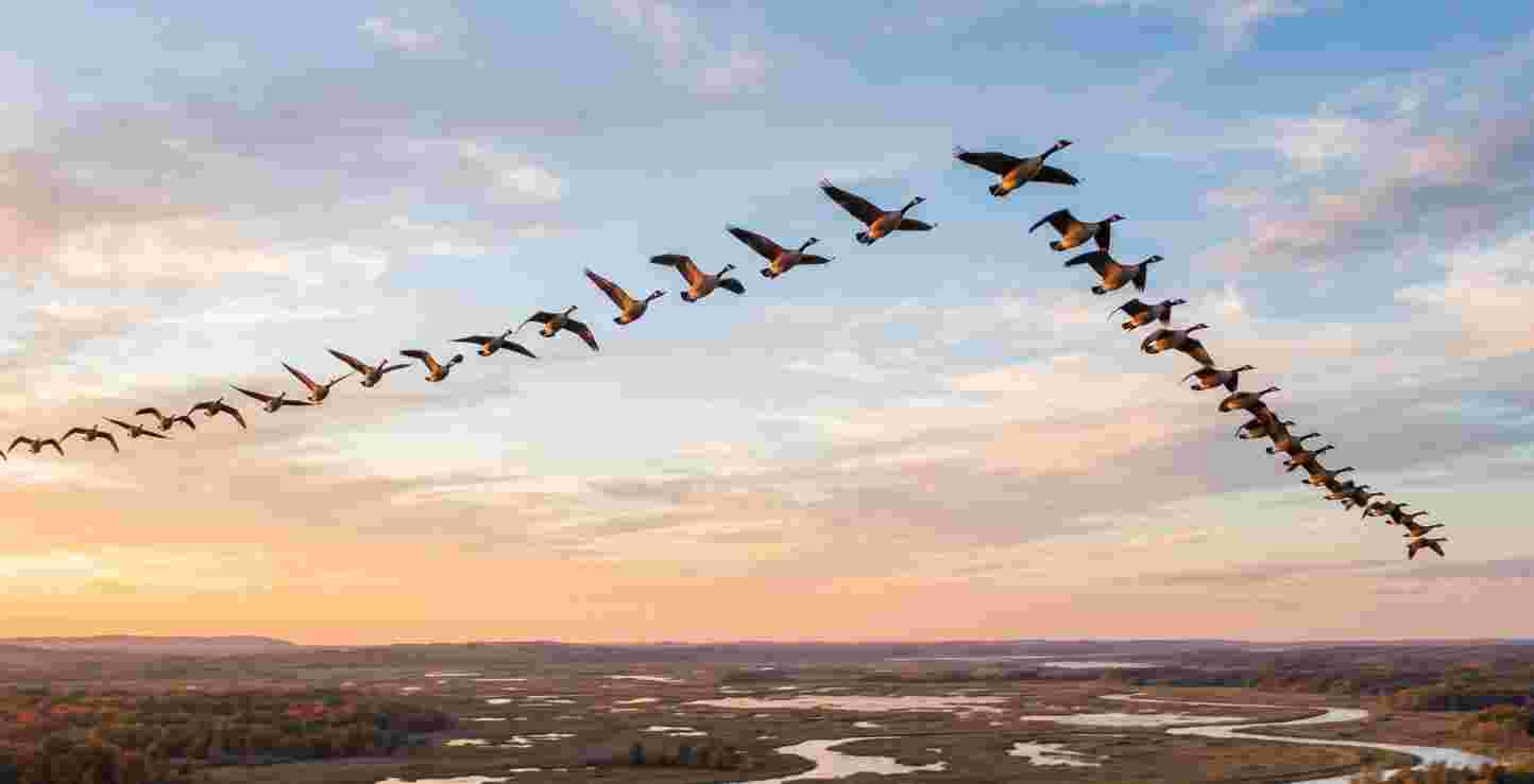 Bird Flying V Shape