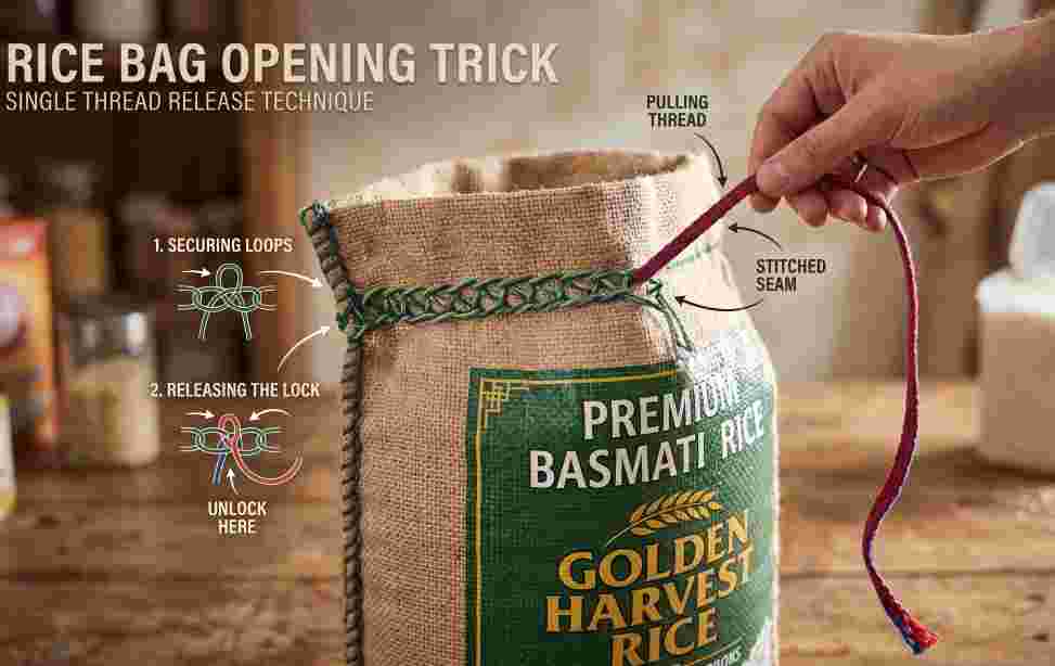 Rice Bag Opening Trick
