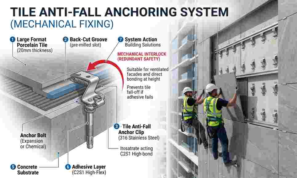 Tile Anti-Fall Anchoring System